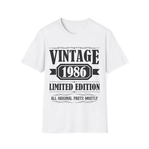 Vintage 1986 T Shirts for Men Retro Funny 1986 Birthday Mens T Shirts