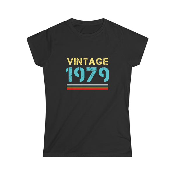 Vintage 1979 T Shirts for Women Retro Funny 1979 Birthday Womens Shirt