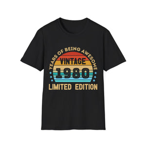 Vintage 1980 T Shirts for Men Retro Funny 1980 Birthday Men Shirts