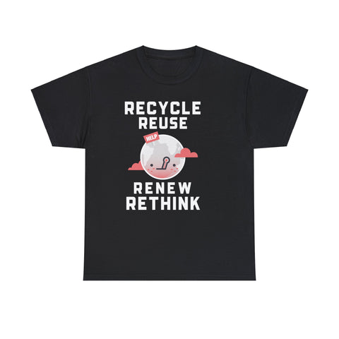 Activism Environment Reuse Renew Rethink Environmental Crisis Mens Tshirts for Men Big and Tall