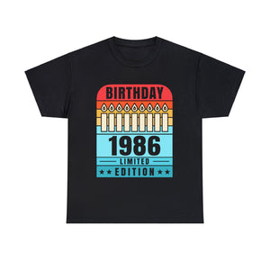 Vintage 1986 TShirt Men Limited Edition BDay 1986 Birthday Mens Shirt Plus Size Big and Tall