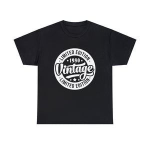 Vintage 1980 TShirt Men Limited Edition BDay 1980 Birthday Mens Tshirts for Men Big and Tall