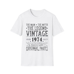 Vintage 1974 T Shirts for Men Retro Funny 1974 Birthday Mens Tshirts