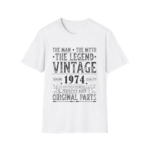 Vintage 1974 T Shirts for Men Retro Funny 1974 Birthday Mens Tshirts