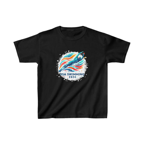 USA 2024 United States American Sport 2024 Swimming Shirts for Boys