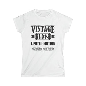 Vintage 1972 T Shirts for Women Retro Funny 1972 Birthday Women Shirts