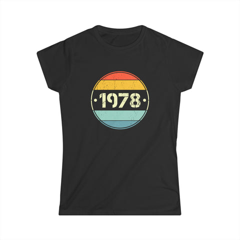 Vintage 1978 Birthday Shirts for Women Funny 1978 Birthday Womens T Shirt