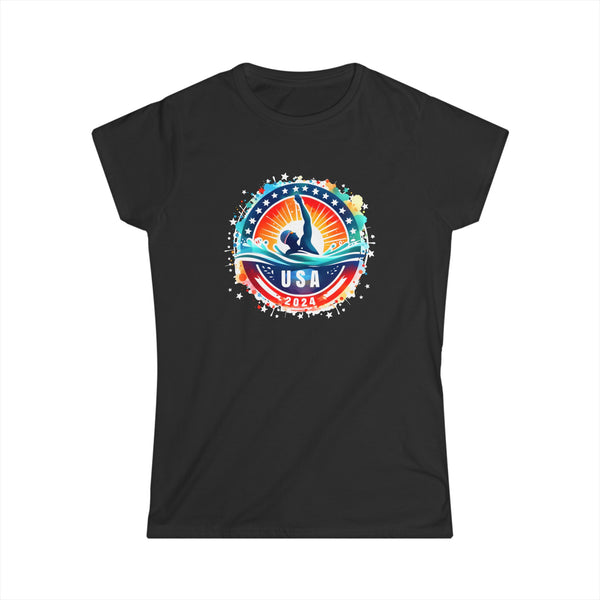 USA 2024 United States American Sport 2024 Swimming Womens T Shirts