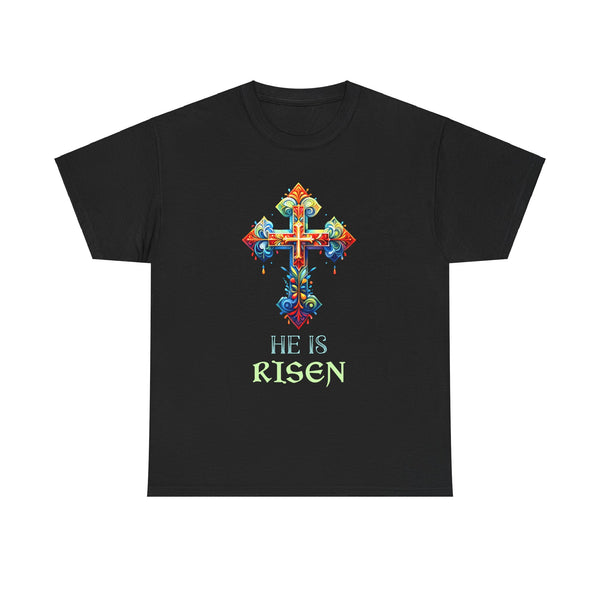 Easter Christian He Is Risen Resurrection Orthodox Easter Shirts for Men Plus Size Big and Tall