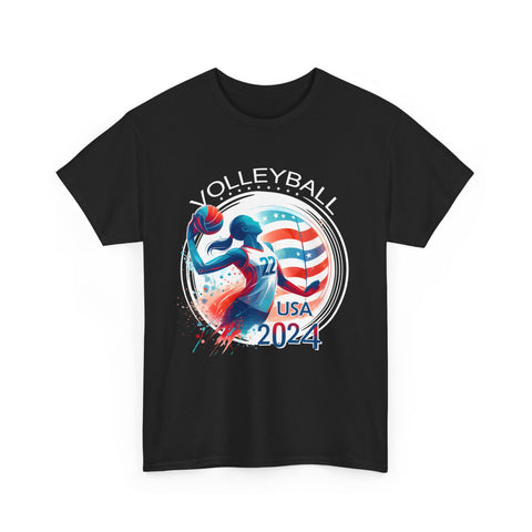 USA 2024 Summer Games Volleyball America Sports 2024 USA Big and Tall Shirts for Men Plus Size