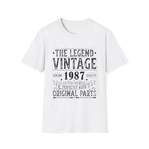 Vintage 1987 TShirt Men Limited Edition BDay 1987 Birthday Shirts for Men