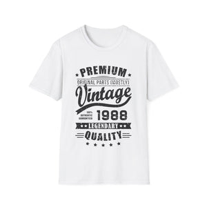 Vintage 1988 T Shirts for Men Retro Funny 1988 Birthday Mens T Shirt