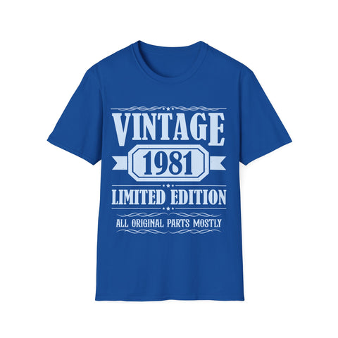Vintage 1981 TShirt Men Limited Edition BDay 1981 Birthday Mens T Shirts
