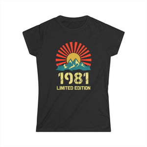 Vintage 1981 Limited Edition 1981 Birthday Shirts for Women Women Tops