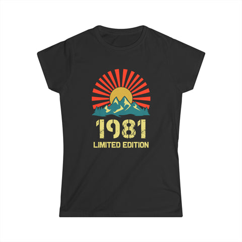 Vintage 1981 Limited Edition 1981 Birthday Shirts for Women Women Tops