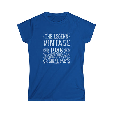 Vintage 1988 T Shirts for Women Retro Funny 1988 Birthday Womens Shirt