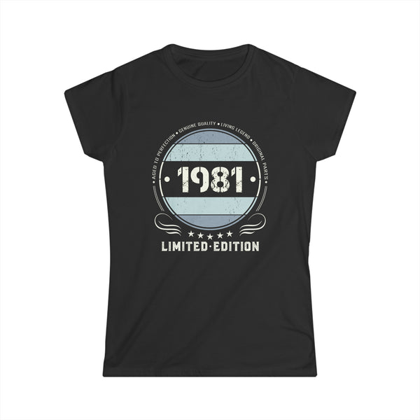 Vintage 1981 T Shirts for Women Retro Funny 1981 Birthday Women Shirts