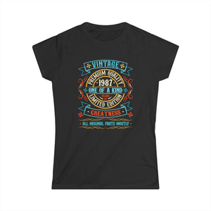 Vintage 1987 T Shirts for Women Retro Funny 1987 Birthday Womens Shirt