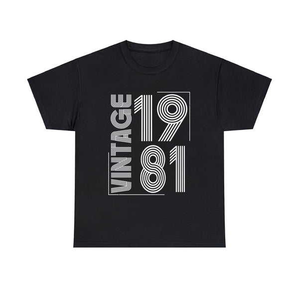 Vintage 1981 T Shirts for Men Retro Funny 1981 Birthday Mens Tshirts for Men Big and Tall