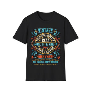 Vintage 1977 T Shirts for Men Retro Funny 1977 Birthday Mens Shirts