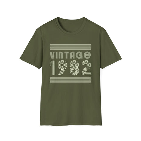 Vintage 1982 T Shirts for Men Retro Funny 1982 Birthday Mens Shirts