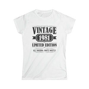 Vintage 1981 T Shirts for Women Retro Funny 1981 Birthday Women Tops