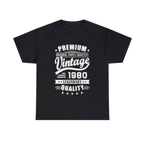 Vintage 1980 T Shirts for Men Retro Funny 1980 Birthday Mens Shirt Plus Size Big and Tall