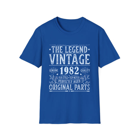 Vintage 1982 T Shirts for Men Retro Funny 1982 Birthday Mens T Shirt