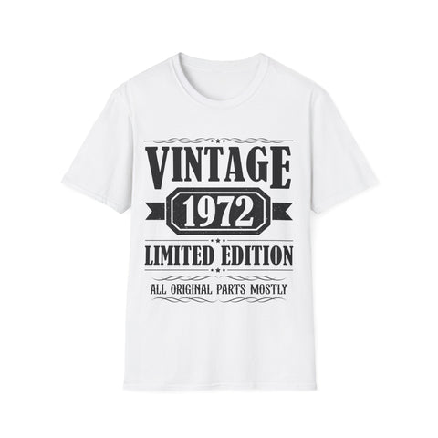 Vintage 1972 T Shirts for Men Retro Funny 1972 Birthday Men Shirts