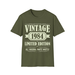 Vintage 1984 TShirt Men Limited Edition BDay 1984 Birthday Shirts for Men