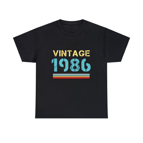Vintage 1986 T Shirts for Men Retro Funny 1986 Birthday Mens T Shirts Plus Size Big and Tall