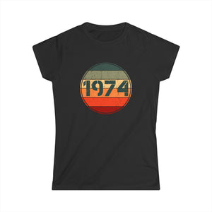 Vintage 1974 Birthday Shirts for Women Funny 1974 Birthday Womens T Shirt