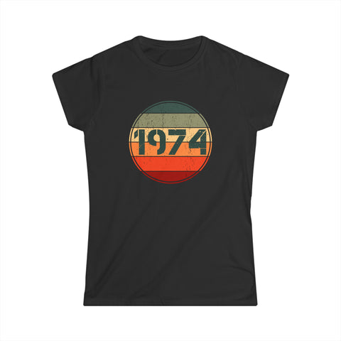 Vintage 1974 Birthday Shirts for Women Funny 1974 Birthday Womens T Shirt