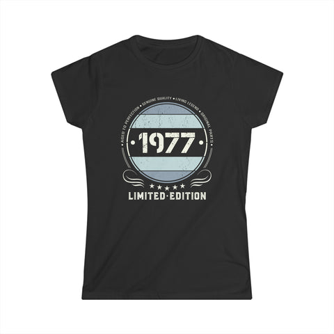 Vintage 1977 T Shirts for Women Retro Funny 1977 Birthday Womens T Shirts