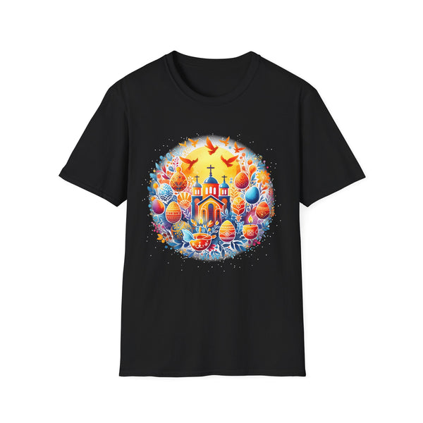 Russian Orthodox Church Cross Chrestos Voskres Pascha Easter Shirts for Men