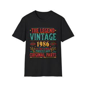 Vintage 1986 TShirt Men Limited Edition BDay 1986 Birthday Shirts for Men