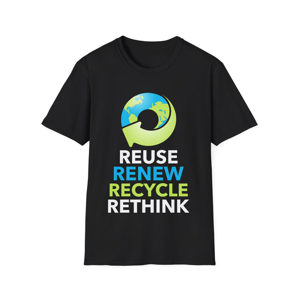 Earth Day Environmental Symbol Reuse Renew Rethink Environment Shirts for Men