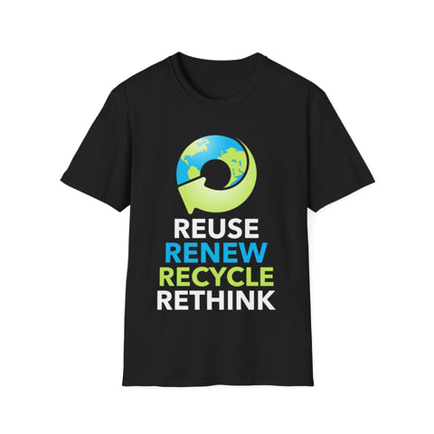 Earth Day Environmental Symbol Reuse Renew Rethink Environment Shirts for Men