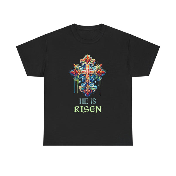 He Is Risen Cross Jesus Easter Christians Orthodox Easter Men Shirts Big and Tall Plus Size