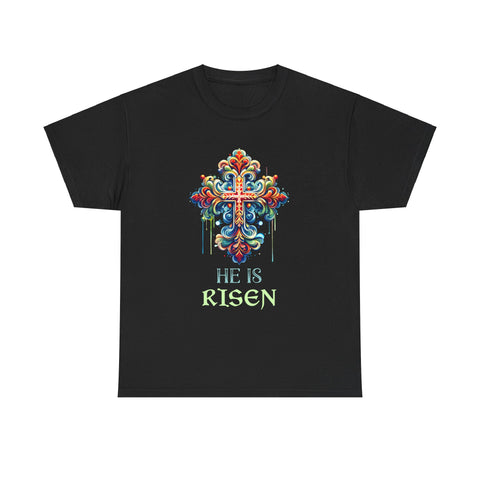 He Is Risen Cross Jesus Easter Christians Orthodox Easter Men Shirts Big and Tall Plus Size