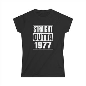 Vintage 1977 T Shirts for Women Retro Funny 1977 Birthday Womens T Shirts