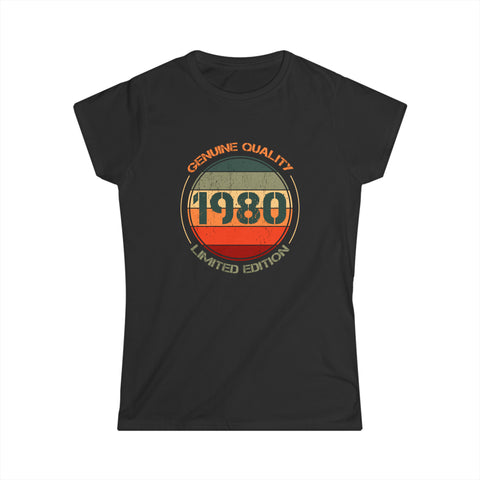 Vintage 1980 T Shirts for Women Retro Funny 1980 Birthday Womens T Shirt