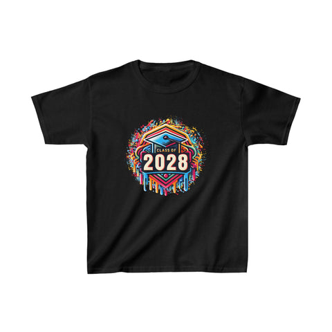 Class of 2028 Senior 2028 Graduation Vintage School Boy Shirts