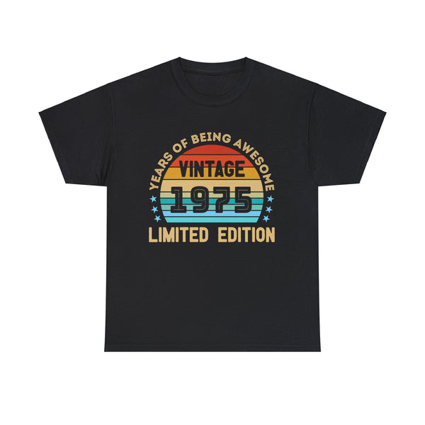 Vintage 1975 T Shirts for Men Retro Funny 1975 Birthday Mens Tshirts for Men Big and Tall