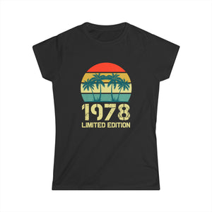 Vintage 1978 Birthday Shirts for Women Funny 1978 Birthday Womens Shirts