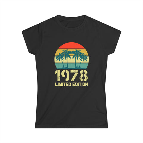 Vintage 1978 Birthday Shirts for Women Funny 1978 Birthday Womens Shirts