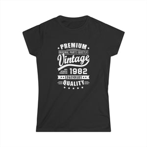 Vintage 1982 T Shirts for Women Retro Funny 1982 Birthday Women Tops