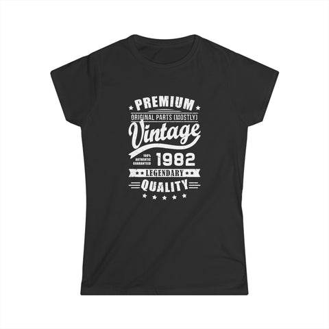 Vintage 1982 T Shirts for Women Retro Funny 1982 Birthday Women Tops