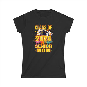 Senior Mom 2024 Proud Mom Class of 2024 Mom of the Graduate Shirts for Women