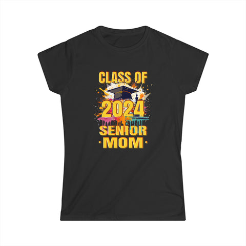 Senior Mom 2024 Proud Mom Class of 2024 Mom of the Graduate Shirts for Women